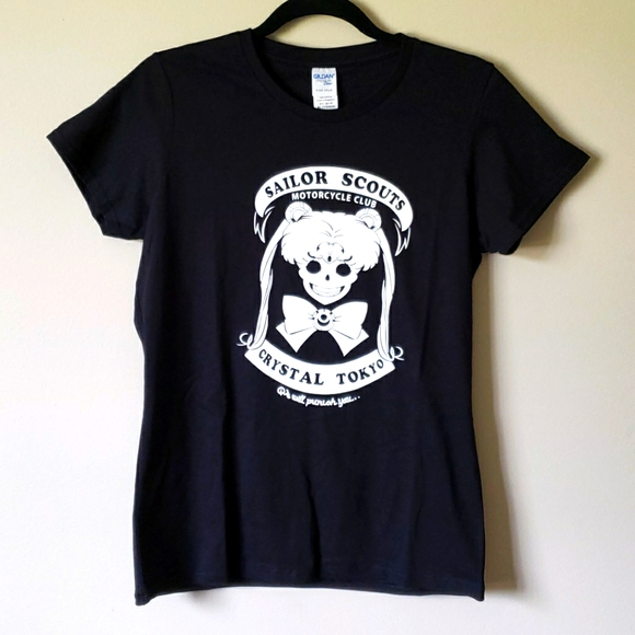 Gildan Tops - Sailor Moon Scouts Motorcycle Club Crystal Tokyo